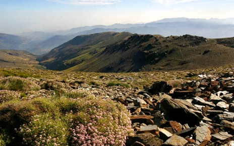 Looking south towards the sea from the Sierra Nevada summits